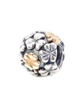 Pandora Retired Lucky Clover Sterling Silver 14K Gold Shamrock Charm